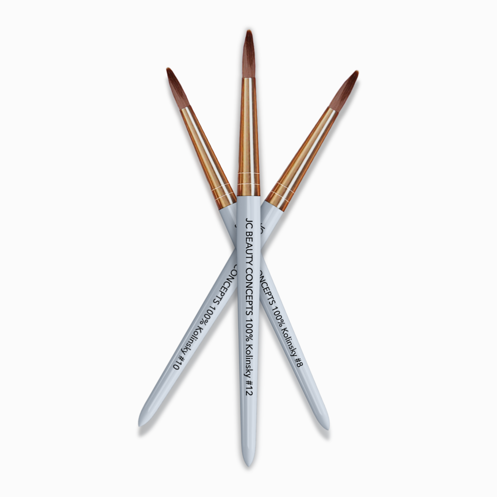 JC Pure Kolinsky Acrylic Brush - Wooden Handle