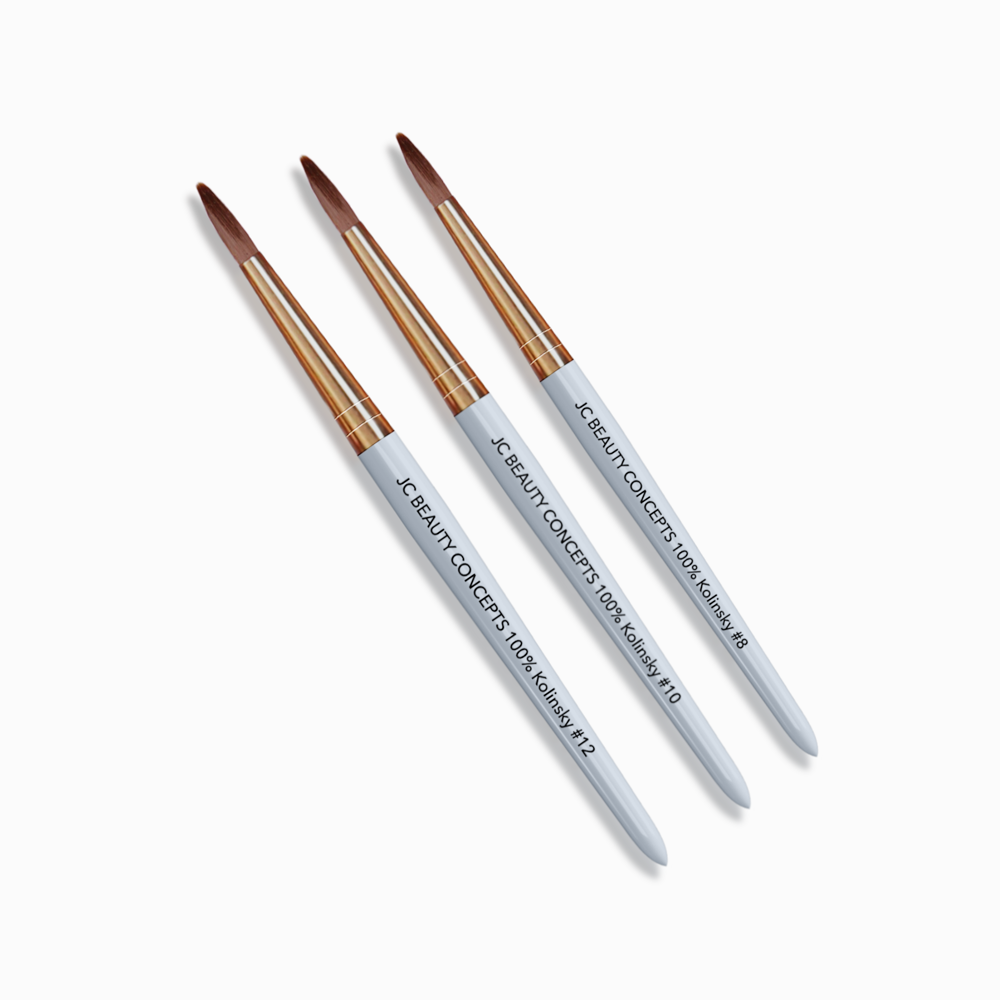 JC Pure Kolinsky Acrylic Brush - Wooden Handle